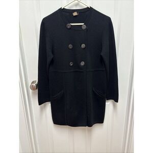 J. Crew Women's Black Wool Double-Breasted Sweater Blazer‎ - Size Small